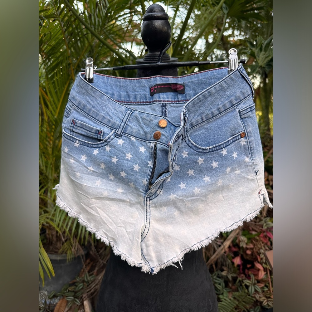 Boundaries jean short with stars and fades color